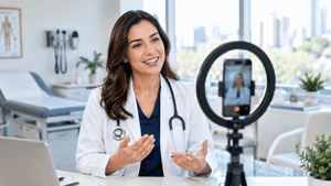 Médico usando Instagram para construir autoridade e atrair pacientes ideais através de conteúdo educativo.